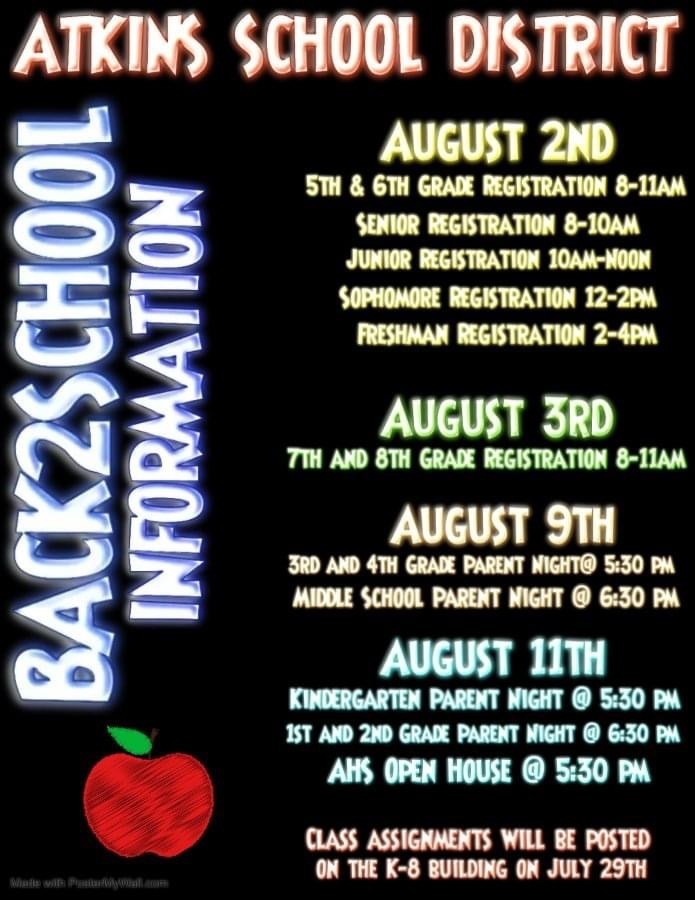 Back2School Information Atkins High School